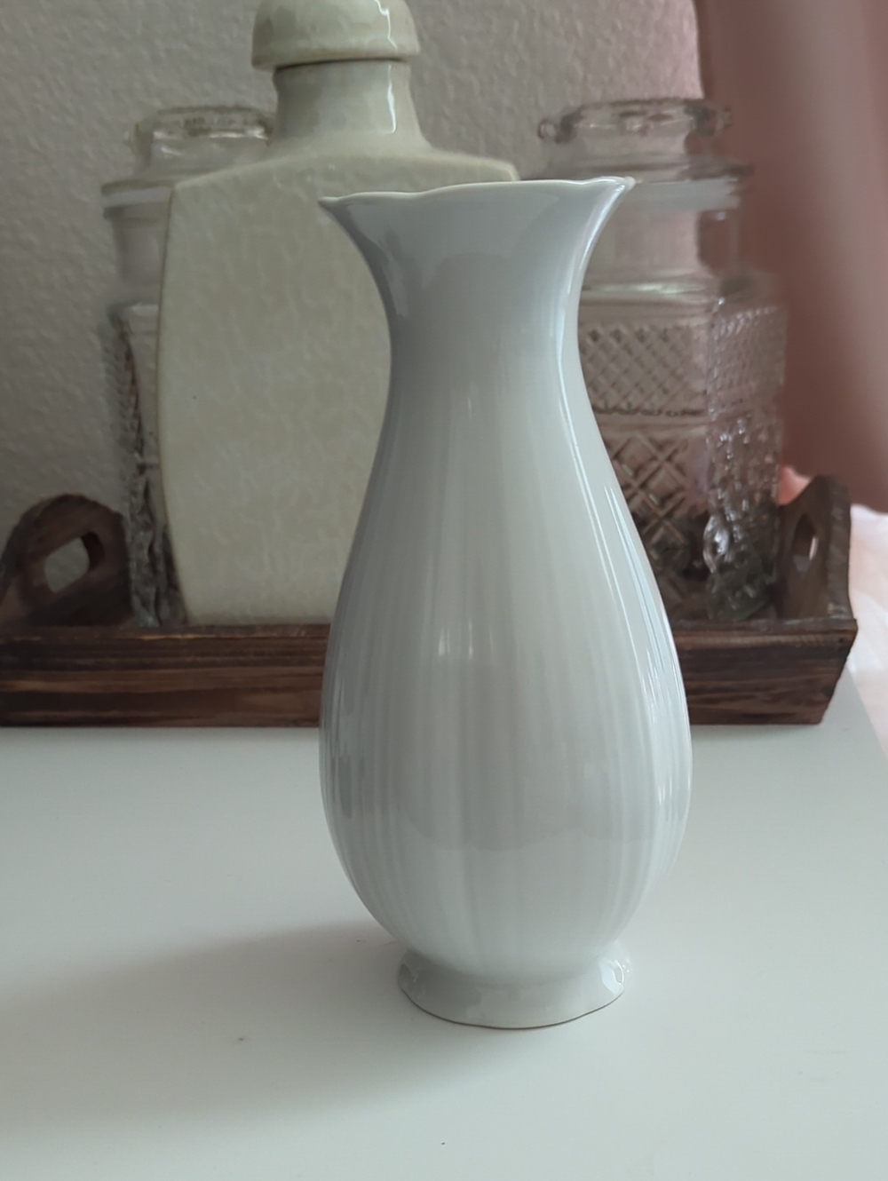 Mikasa Fine China White Ceramic Decorative Vase - Elegant Home Accent